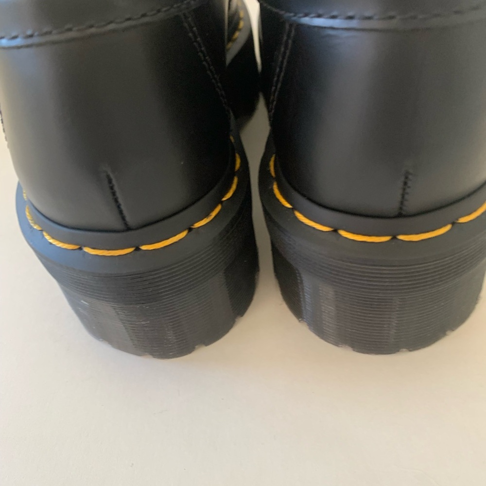 NWT Dr. Martens Adrian Quad Leather Platform Tassle Black Loafers Size 5 - Picture 4 of 6